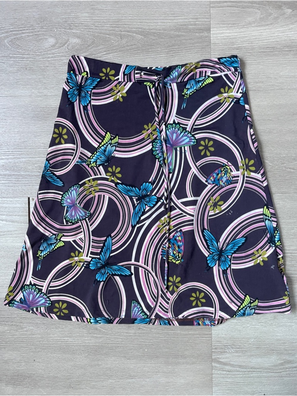 Vintage Y2K Fairy A-Line Skirt with Blue Butterfly Print